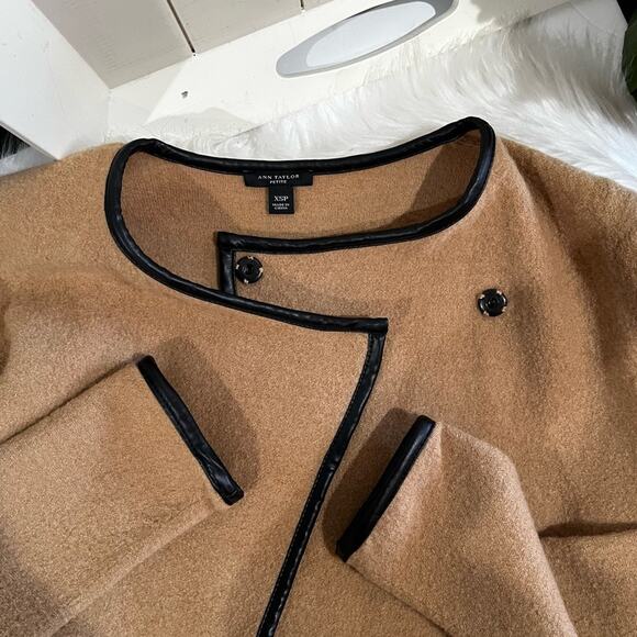 NEW Ann Taylor Wool Two Tone Asymmetrical Academia Blazer Sweater Jacket XSP - Picture 15 of 16